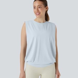 Ruched Cool touch Yoga Top - blue size M